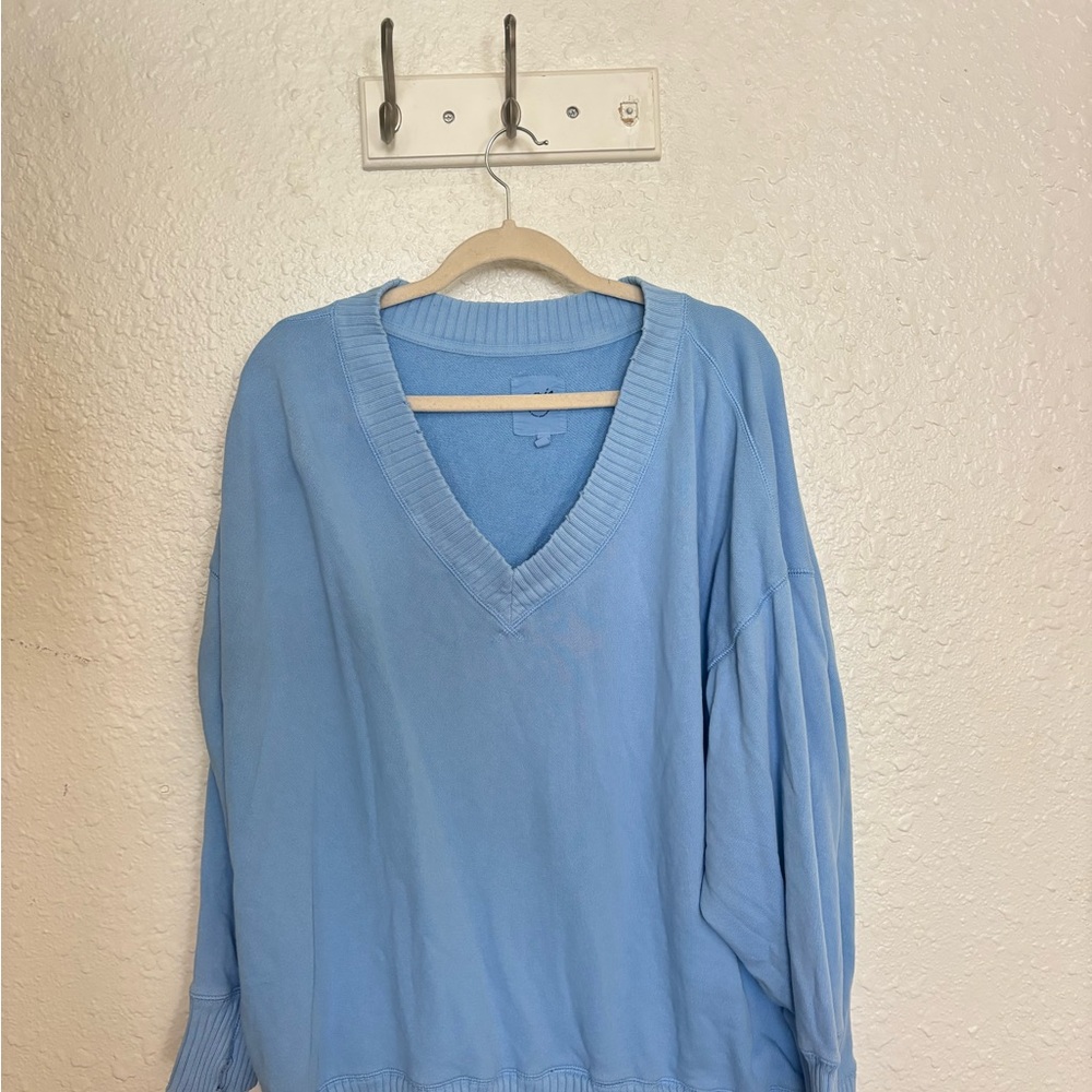 Aerie Light Blue V-Neck Sweater